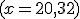 (x = 20,32)