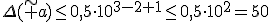 \Delta(\tilde a)\le0,5\cdot10^{3-2+1}\le0,5\cdot10^2=50