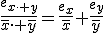 \frac{e_{x\cdot y}}{\bar{x}\cdot \bar{y}}=\frac{e_x}{\bar{x}}+\frac{e_y}{\bar{y}}