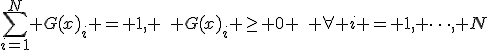 \sum_{i=1}^N G(x)_i = 1, \quad G(x)_i \ge 0 \quad \forall i = 1, \dots, N