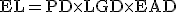 \text{EL} = \text{PD} \times \text{LGD} \times \text{EAD}