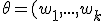 \theta = (w_1,...,w_k;\;\mu_1,...,\mu_k;\;\sigma_1,...,\sigma_k)