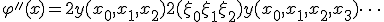 \varphi''(x)=2 y(x_0,x_1,x_2) + 2(\xi_0+\xi_1 +\xi_2) y(x_0,x_1,x_2,x_3)+\dots