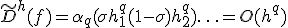 {\tilde D}^h(f) = \alpha _q(\sigma h_1^q + (1 - \sigma)h_2^q) + \ldots = O(h^q)