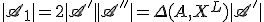 |\mathscr{A}_1| = 2|\mathscr{A}'| + |\mathscr{A}''| = \Delta(A, X^L) + |\mathscr{A}'|