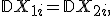 H_0\,:\; \mathbb{D}X_{1i} = \mathbb{D}X_{2i}, 