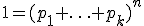 1=(p_1+\ldots+p_k)^n