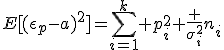 E[(\eps_p-a)^2]=\sum\limits_{i=1}^k p_i^2 \frac {\sigma_i^2}{n_i}