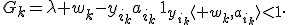 G_k=\lambda w_k-y_{i_k}a_{i_k}\,\mathbf{1}_{y_{i_k}\langle w_k,a_{i_k}\rangle<1}.