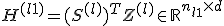 H^{(l+1)} = (S^{(l)})^T Z^{(l)} \in \mathbb{R}^{n_{l+1} \times d}