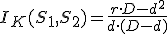 I_K(S_1, S_2) = \frac{r \cdot D - d^2}{d \cdot (D - d)}