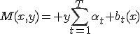 M(x,y)= y\sum_{t=1}^{T}\alpha_t b_t(x)