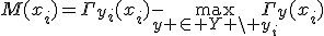 M(x_i)=\Gamma_y_i(x_i)-\max_{y \in Y \setminus y_i}\Gamma_y(x_i)