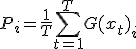 P_i = \frac{1}{T} \sum_{t=1}^T G(x_t)_i