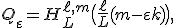 Q_\varepsilon = H_L^{\ell,m} \bigl( \frac{\ell}{L}(m-\varepsilon k) \bigr), 
