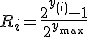 R_i = \frac{2^{y_{(i)}} - 1}{2^{y_{\max}}}