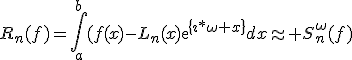 R_n(f)=\int_a^b{(f(x)-L_n(x)exp{\{\imath*\omega x\}}dx}\approx S_n^\omega(f)