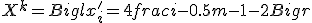 X^k = Bigl{ x'_i = 4frac{i-0.5}{m-1}-2 Bigr}