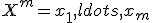 X^m={x_1,ldots,x_m}