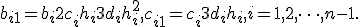 b_{i+1}=b_i+2c_ih_i + 3d_ih_i^2,

c_{i+1}=c_i+3d_ih_i, i=1, 2, \cdots, n-1.