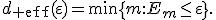 
d_{\rm eff}(\varepsilon)=
\min\{m:E_m\leq\varepsilon\}.
