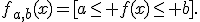 
f_{a,b}(x)=[a\leq f(x)\leq b].
