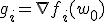 g_i = \nabla f_i(w_0)