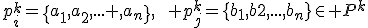 p_i^k=\{a_1,a_2,... ,a_n\},\qquad p_j^k=\{b_1,b2,...,b_n\}\in P^k