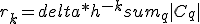 r_k=delta*h^{-k}sum_q|C_q|