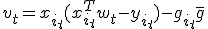 v_t = x_{i_t} (x_{i_t}^T w_t - y_{i_t}) - g_{i_t} + \bar{g}