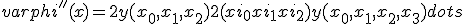 varphi''(x)=2 y(x_0,x_1,x_2) + 2(xi_0+xi_1 +xi_2) y(x_0,x_1,x_2,x_3)+dots