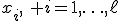 x_i,\: i=1,\ldots,\ell