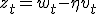 z_t = w_t - \eta v_t